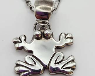 Sterling Frog Necklace