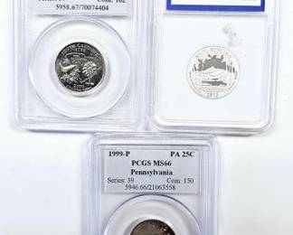 2000-P South Carolina 1999-P Penn 2013 S Quarters