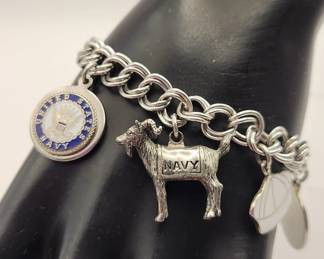 Navy Charm Bracelet
