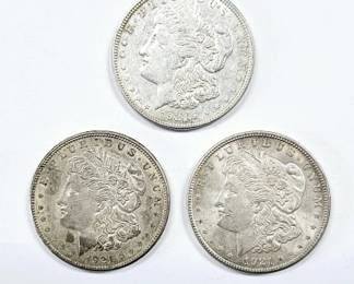 Three 1922 Peace Silver Dollar Coins