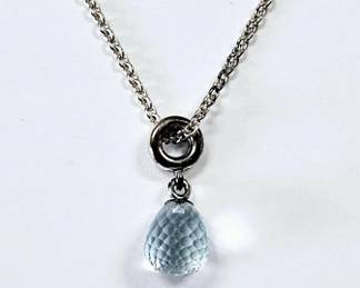 Authentic Pandora .925 Sky Blue Crystal Necklace