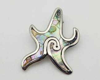 Sterling Abalone Starfish Pin