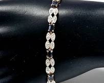 Gold Plated 925 Sapphire & Diamond Accent Bracelet