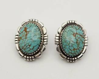 Spence Vintage Sterling Dyed Howlite Earrings