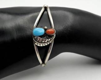 Southwestern Coral & Turquoise Bracelet