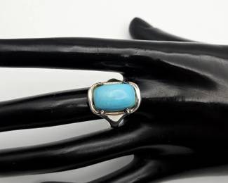 Milor 950 Sterling Silver Turquoise Ring Italy