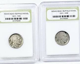 Pair of 1913-1938 Indian Head Buffalo Nickel