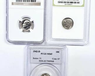 1942-D 1972-D 2016-D Dimes