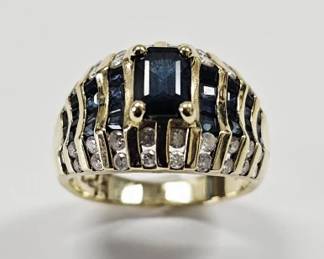 14K Sapphire & Diamond Ring