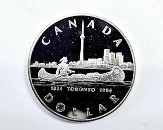 1984 Canadian Centennial Silver Proof Dollar Coin