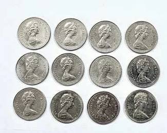 12 Canadian 50 Cent Coins