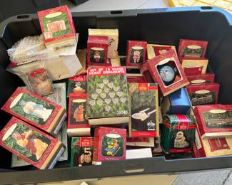 Lots of ornaments. Hallmark, glass, wood, rocking horses, and more