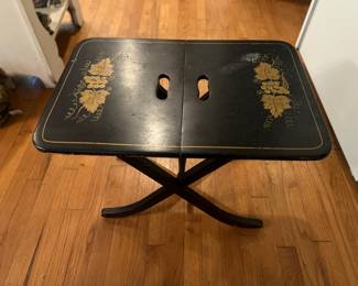 ANTIQUE HAND PAINTED FOLDING SMALL TABLE