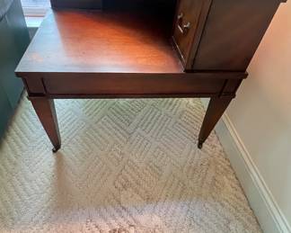 Stunning Mid-Century Mahogany Corner Table