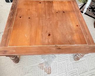 Vintage Bonnet Top Pine Armoire Matching Coffee table
