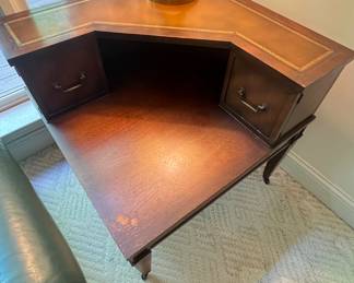 Stunning Mid-Century Mahogany Corner Table