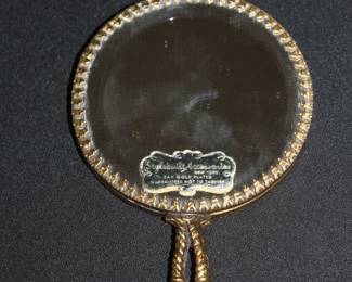 Vintage style built accessories 24kt gold plated mirror
