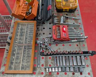 nut drivers, ratchet sets and router bits