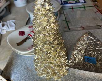 Christmas trays and silver tree decor