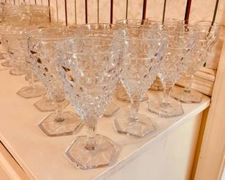 Large selection of sets and pieces in Fostoria American pattern (clear)...