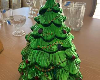 Christmas tree cookie jar