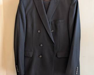 Vintage Ralph Lauren men's dark grey double breasted suit jacket/blazer