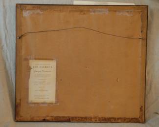 Reverse view of limited edition print of a color painting by Georges Braque (a major 20th-century French painter, collagist, draughtsman, printmaker and sculptor.)