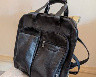 Bosca black leather bag backpack