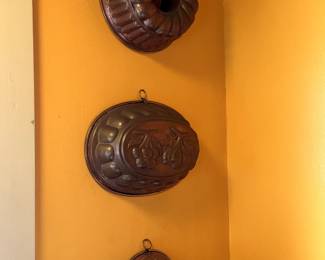Vintage copper jelly molds