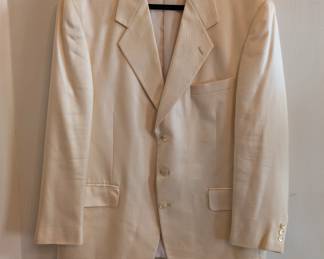 Men's vintage Egon von Fürstenberg 100% silk cream colored blazer