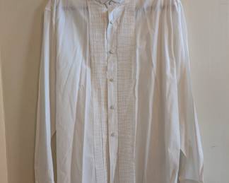 Ben Sherman men's cotton pintucked tuxedo shirt