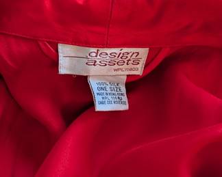 Closeup of Design Assets red silk belted robe