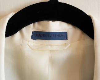 Closeup of vintage men's white tuxedo jacket