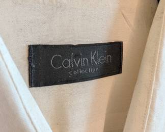 Closeup of men's Calvin Klein Collection white French cuffs shirt