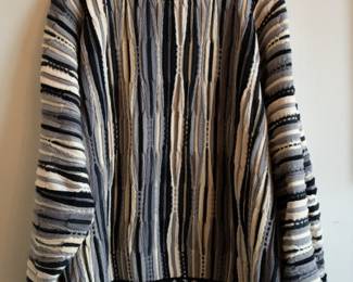 A 1980s vintage Cuggi 100% wool 3D knit pullover sweater, size XL, made in Australia