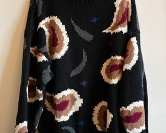 A vintage Henry Grethel men's hand knit cotton patterned sweater, size L
