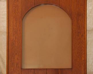 A wooden framed mirror
