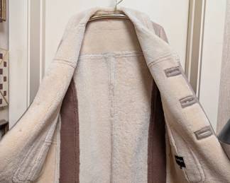 Another view of vintage Stratojac shearling fur lined distressed leather jacket, mens Size 40/ M, Tan