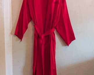 Design Assets red silk belted robe