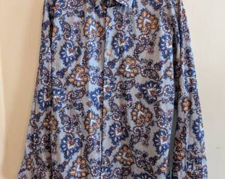 Vintage Tasso Elba men's patterned long-sleeve button front shirt