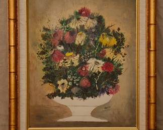 Second of a pair of original still life paintings by F. Santos