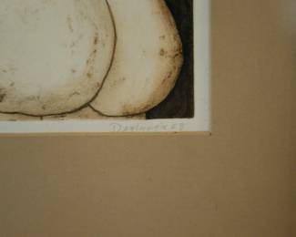 Closeup of Joseph Demarais (1927-1991, American) signed Lithograph Intaglio Etching, 42/100, dated 1968