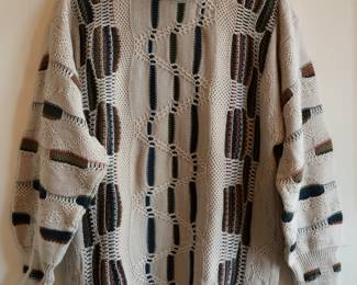 Vintage men's Sovrano Australia pure wool textured knit sweater, pullover with crew neck, size 20
