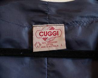Closeup of a Cuggi men's knitted cotton decorative vest, size L