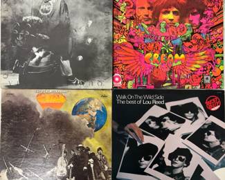Vintage vinyl LP record albums - The Who Quadrophenia, Cream Disraeli Gears, The Steve Miller Band Sailor LP, Walk On The Wild Side: The Best of Lou Reed