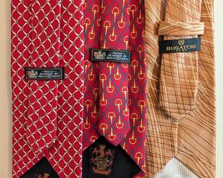 Another view of men's silk neckties from Gucci and Bugatchi Uomo