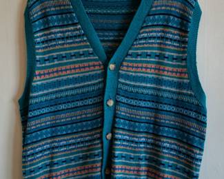 Nicklaus vintage men's knitted sweater vest, linen/cotton blend, size XL