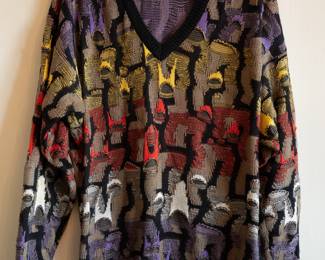 Kalaroo Australia textured knit cotton v-neck sweater size XL