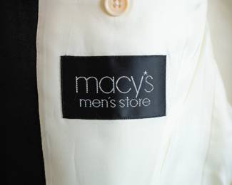 Closeup of vintage men's white tuxedo jacket