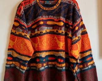 A vintage Coogi Australia 100% wool 3D knit pullover sweater, size XL